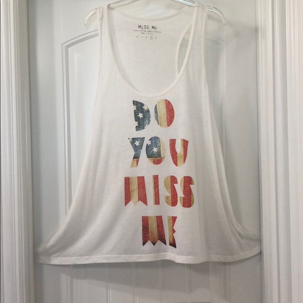 Cream/White Tank Top “Do You Miss Me”
